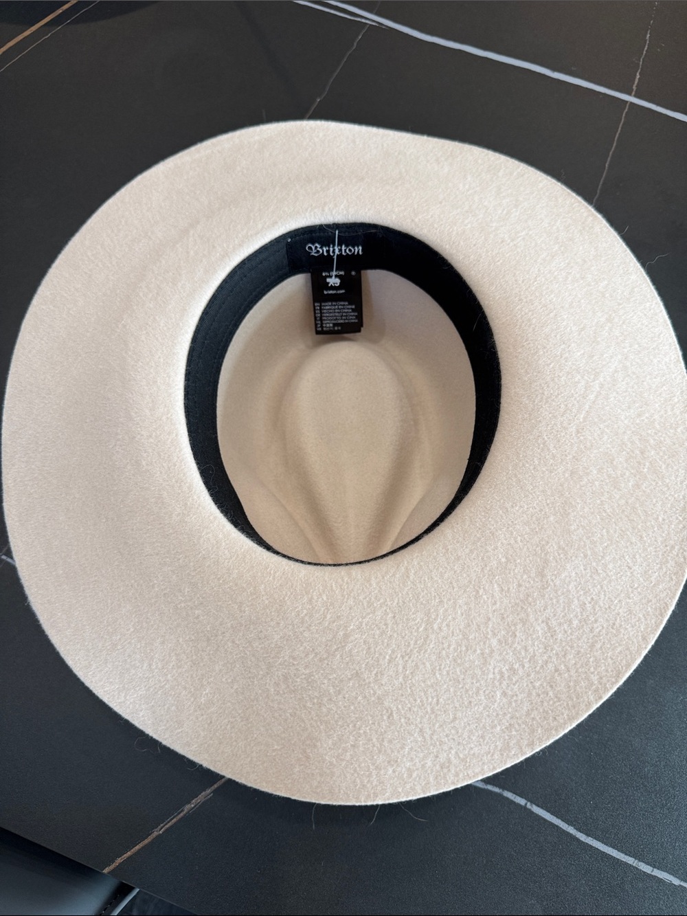 Brixton Ella Wide Brim Cream Felt Fedora Hat - Picture 4 of 5